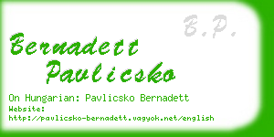 bernadett pavlicsko business card